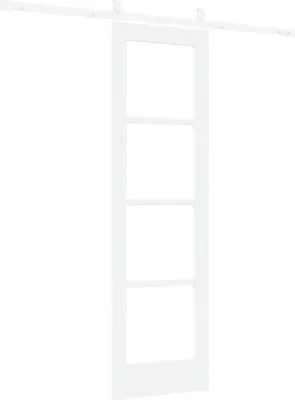 Obrázok produktu pre VidaXL Posuvné dvere, 61 x 198,5 cm, masívne drevo (smrek) a sklo, biele