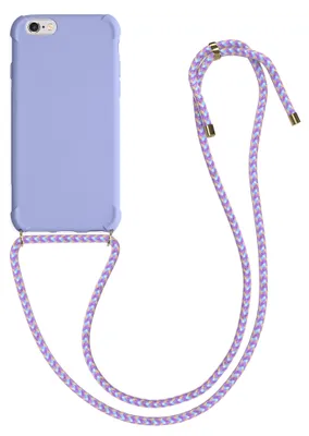 Produktbild von kwmobile Necklace Case kompatibel mit Apple iPhone 6 / 6S Hülle - Cover mit Kordel zum Umhängen - Silikon Schutzhülle Lavendel