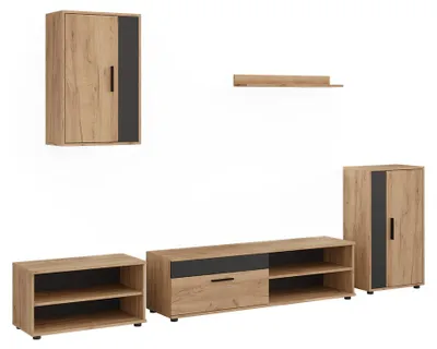 Obrázok produktu pre Nástenná skrinka Vicco Berno Dub Goldkraft/antracitová 5-dielna sada, Model 59203