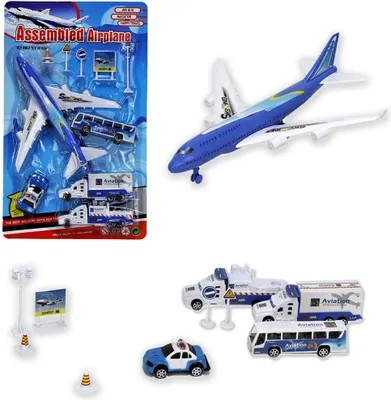 Produktbild von Flughafen Spielset Airport Spielzeug inkl. Fahrzeuge - 11-teilig