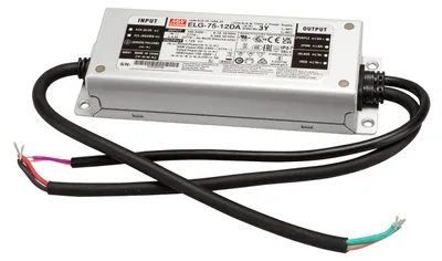 Produktbild von MEANWELL ELG-75-12DA-3Y, AC-DC LED-Installationsnetzteil, Metallgehäuse, IP67 60W 12V 5A DALI + PE