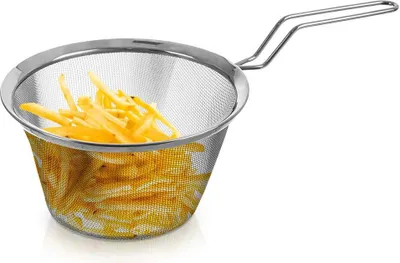 Obrázok produktu pre Orion drôtený kôš fritovací kôš fritéza na vyprážanie hranolčekov s rukoväťou nerezová oceľ 19,5