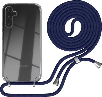Produktbild von EAZY CASE Handykette kompatibel mit Samsung Galaxy A34, Handyhülle mit Umhängeband, Handykordel, Schutzhülle Clear, Band in Blau