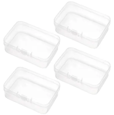4er-Pack transparente Kunststoffboxen, Mini, 7,5x5x2,1 cm