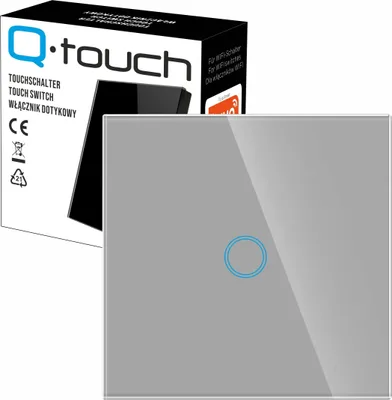 Produktbild von Glas Touch Lichtschalter Wandschalter 1-Fach Schalter LED silber
