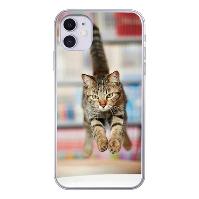 Produktbild von MuchoWow® Handyhülle Schutzhülle Hülle für iPhone 11 Katze - Frühling - Stuhl Silikon Softcase Handy Hülle - Handytasche