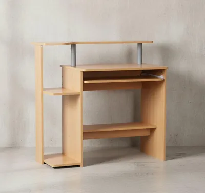 Produktbild von Computertisch: Intelligenter Tastaturauszug, Großzügige Arbeitsfläche, Langlebig und Pflegeleicht. Braun, 94x48x90 cm | Kadima Design