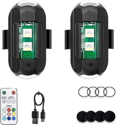Produktbild von LED-Blitzlicht mit 7 Farben, mehreren Blinkmodi, hochheller Fernbedienung, einfacher Installation, LED-Innenraumlicht für Motorräder