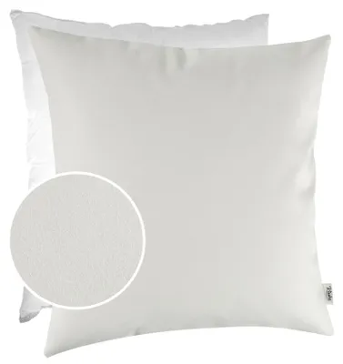 Produktbild von Dekokissen mit Füllung KUMO 60x60cm atmungsaktive Kunstleder Kissenbezug mit Reißverschluss Einfarbig Leder-Optik UNI Weiß