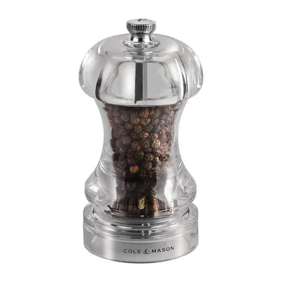 Zdjęcie produktu dla Cole & Mason Capstan 115, Młynek do pieprzu, 115 ml, Przezroczysty, Akrylowy, Stal niestopowa, Pieprz