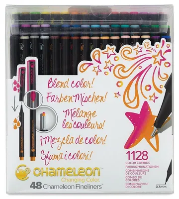 Produktbild von Chameleon FL4801, PK2, PK3, PK4, PK5, RD2, VO2, VO3, VO4, BV4, PR4, BL4, BL6, BL7, BL8, BV2, GR3, GR4, BG1, BG3,..., Tinte auf Wasserbasis, 48 Stück(e)