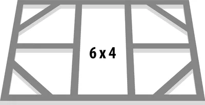 Produktbild von Globel Industries Fundamentbodenrahmen für Gerätehaus "Skillion 64" aluminium blank 113 x 171 cm