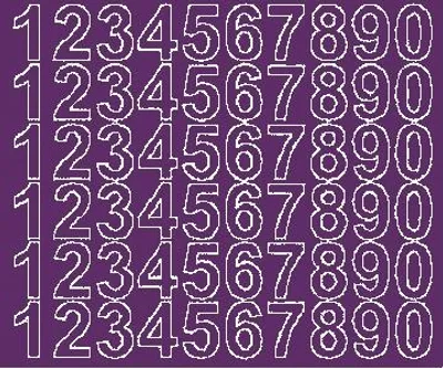 Image de Autocollants chiffres, 3 cm, violet, mat