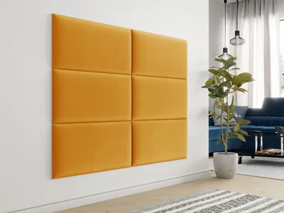 Obrázok produktu pre Čalúnený panel na stenu 84x24 PAG - žltý