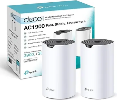 Produktbild von TP-Link DECO S1900(2-PACK), Weiß, Intern, Dual-Band (2,4 GHz/5 GHz), Wi-Fi 5 (802.11ac), 1900 Mbit/s, Wi-Fi 5 (802.11ac), Wi-Fi 4 (802.11n), 802.11g, 802.11b, 802.11a