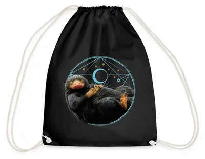 Produktbild von Spreadshirt Phantastische Tierwesen Niffler mit Münze Turnbeutel, One size, Schwarz