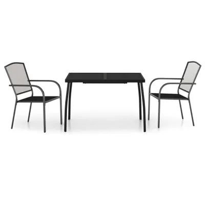 Image de vidaXL Ensemble de jardin 3 pièces anthracite acier