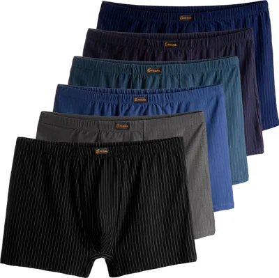 Produktbild von PESAIL Herren Boxershorts, Gr. 5XL, 6x Unterhosen, M bis 10XL, Baumwolle, Unterwäsche ohne kratzenden Etiketten, Retroshorts, Farbmix 1