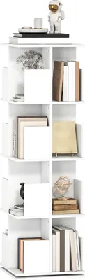 Produktbild von HOMCOM Bücherregal Drehbares Standregal mit 4 Ebenen, 16 Fächer, 39x39x128,3cm