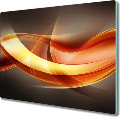 Produktbild von Coloray Hackbrett Kochplattenabdeckung Herdabdeckplatte 60x52 cm Schneidebrett Küchenbrett - Wellen Flammen