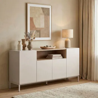 Productafbeelding van Skye Decor, hoogwaardige console tafel, 100% melamine, in de kleuren zandsteen en saffier eik, 160 cm