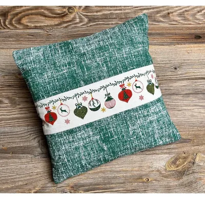 Immagine prodotto di Copricuscino 30x30 cm motivo natalizio verde bianco cotone