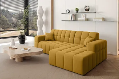 Produktbild von Kaiser Möbel Ecksofa L-förmiges Nimes-Eckmöbel links/rechts Gelb Rechts