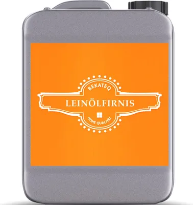 Produktbild von Leinölfirnis 5l Holzöl für innen & außen I Holzschutz Holzpflege Imprägnierung von Holzboden, Parkett, Dielen, Möbel, Douglasie I Wasser & schmutzabweisend I farblos & farbvertiefend - BEKATEQ BE-210