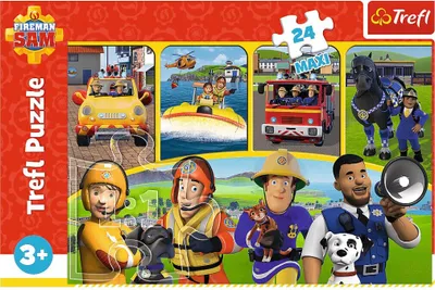 Zdjęcie produktu dla Trefl Puzzle 24 Maxi Strażak Sam i przyjaciele, 24 szt., Kreskówki, 3 lat(a)