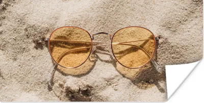 Produktbild von MuchoWow® Poster Sonnenbrille - Sand - Strand 150x75 cm - ohne Rahmen