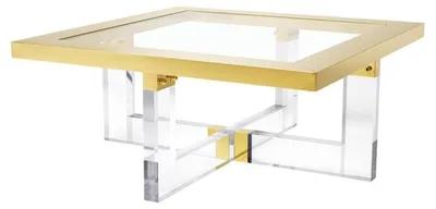 Image de Casa Padrino Luxe Table basse / Table de salon Or 100 x 100 x H. 43 cm - Meubles de salon