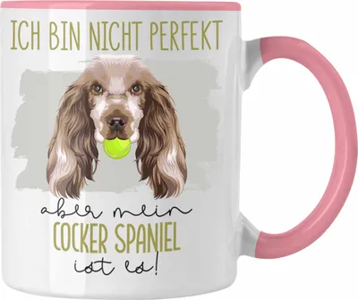 Produktbild von Trendation - Cocker Spaniel Besitzer Tasse Geschenk Lustiger Spruch Geschenkidee Besitzerin Ich Bin Nicht Perfekt Aber Mein Cocker Spaniel Ist Es (Rosa)