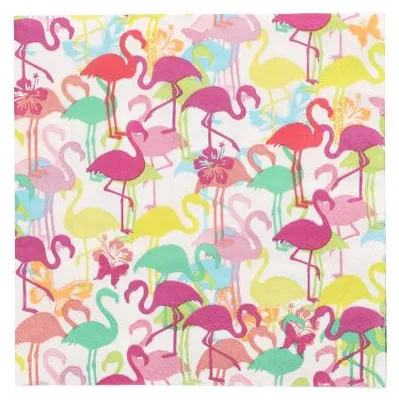 Produktbild von Servietten, 3-lagig 1/4-Falz 33 cm x 33 cm "Flamingoparty"