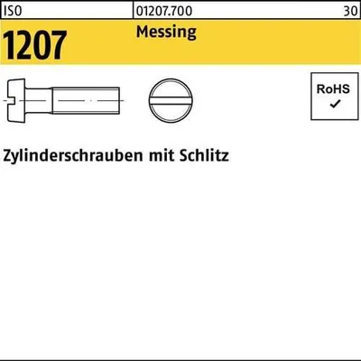 Produktbild von Reyher  Zylinderschrauben ISO 1207 Messing M 5 x 6 Ms (200 Stück)