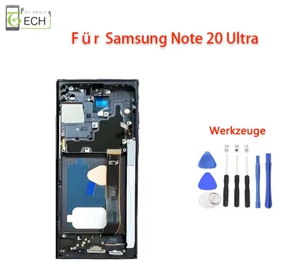 Produktbild von Für Samsung Galaxy Note 20 Ultra N986 LCD Display (OLED) Rahmen 6.67 Schwarz