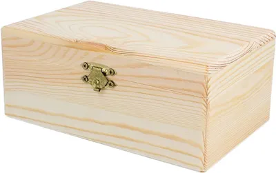 Imagen del producto de Caja de madera de pino, sin tratar, de 15x11x3,5 cm, para decoración
