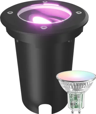 Produktbild von Ledvion - Smart LED Bodeneinbauleuchte, 4,9W, RGB+CCT, IP67, 1m Kabel, kippbar, Außenbeleuchtung
