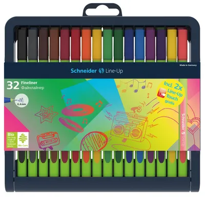 Image de Schneider 191091 Fineliner Line-Up - 0,4 mm, 32 pièces, assorti