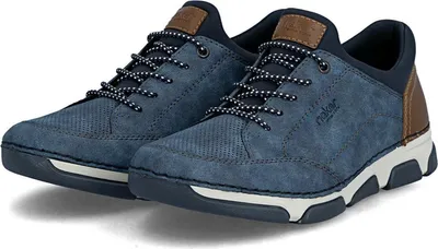 Produktbild von Rieker Herren Slipper  Halbschuhe Leder Komfort 15950-14 Blau , Schuhgröße:41 EU