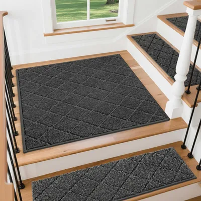 Imagen del producto de Alfombrillas antideslizantes rectangulares, 76 x 76 cm, color negro