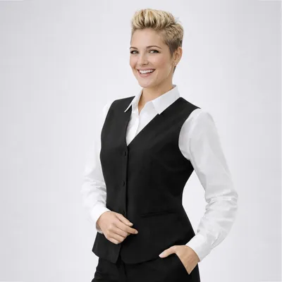 Produktbild von Damen Weste schwarz Gr. 46  : 46 : schwarz (Business) : 53% Polyester 43% Schurwolle 4% Elasthan