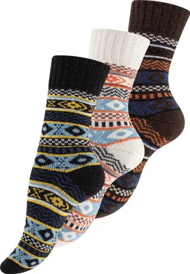 Produktbild von Vincent Creation® 3 Paar Bunte Norwegersocken Hygge Socken 35-38