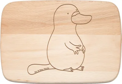 Produktbild von Mr. & Mrs. Panda Schneidebrett Holz Schnabeltier Mut - Transparent - Geschenk, Meer, Holzbrettchen, Arbeit, Frühstücksbrettchen, Holzbrett, Büro, Raodtrip, Küchenbrett