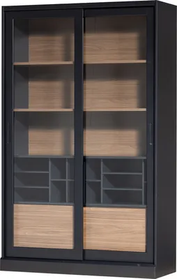 Produktbild von James Vitrine Schrank Schwarz/Walnuss