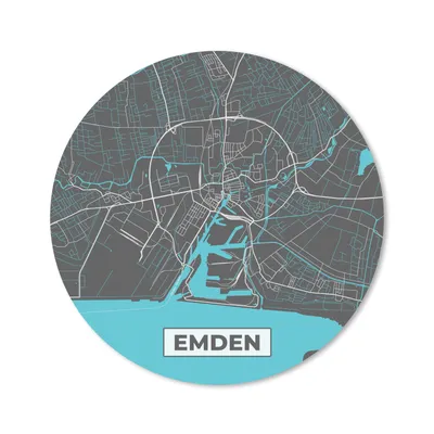 Produktbild von MuchoWow® Mauspad Mousepad Karte - Stadtplan - Emden - Deutschland - Blau 50x50 cm - Mousepads - Maus Mat - Pad - Mausunterlage - Vinyl