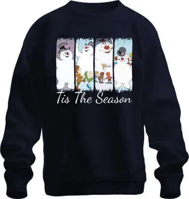 Produktbild von Tis The Season Frosty Snowman Weihnachten Kinder Retro Holiday Uni Sweatshirt Pullover, Navy, L