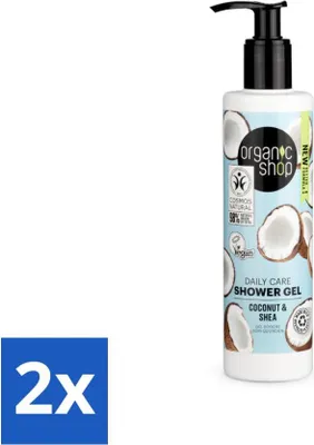 Image de Organic Shop - Daily Care Noix de coco & Karité Gel douche - Hydratation & soin - 280 ml - Pack avantage - 2 pièces