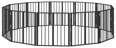 Zdjęcie produktu dla vidaXL Bramka dla psa, 12 sztuk, czarna, 60 x 60 cm, stal ocynkowana
