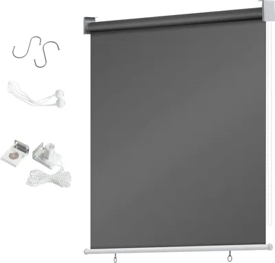 Produktbild von Faziango Senkrechtmarkise 100x240 cm Balkonrollo Dunkelgrau UV Schutz Sonnenschutz Sichtschutz wasserdicht wetterfest Balkon Terrasse