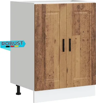 Produktbild von Küchenunterschrank THEO Altholz-Optik 60x46x81,5 cm | Küche Unterschrank mit Türen